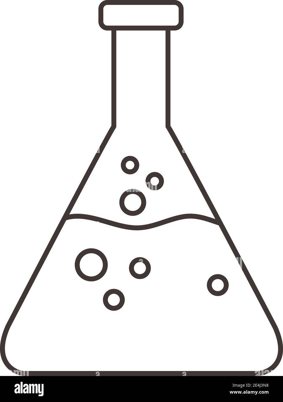 chemistry research flask science line style vector illustration Stock ...