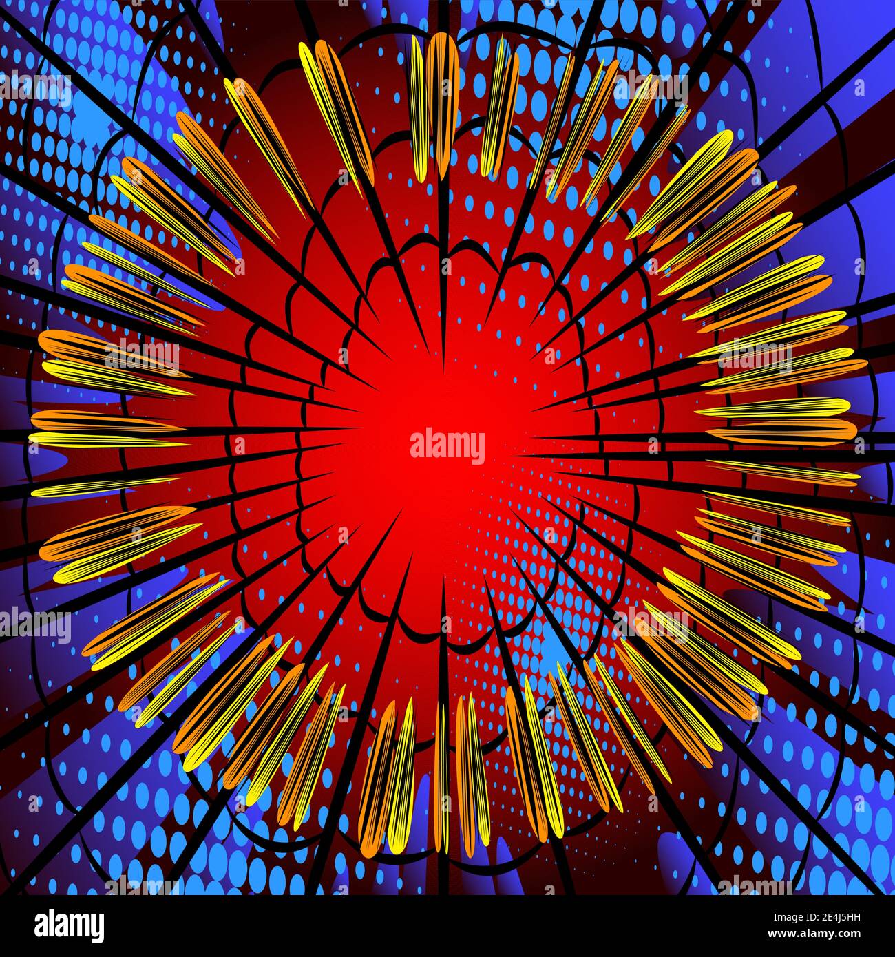 Comic book background with colored explosion effect and space for text ...