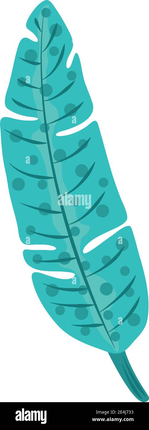 tropical leaf foliage natural icon flat design vector illustration ...