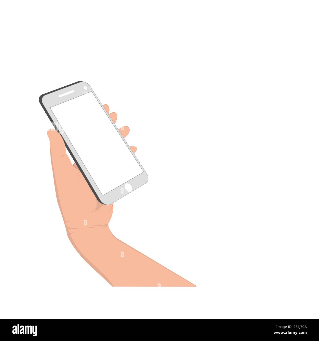 image graphics hand hold smart phone isolated white background vector ...
