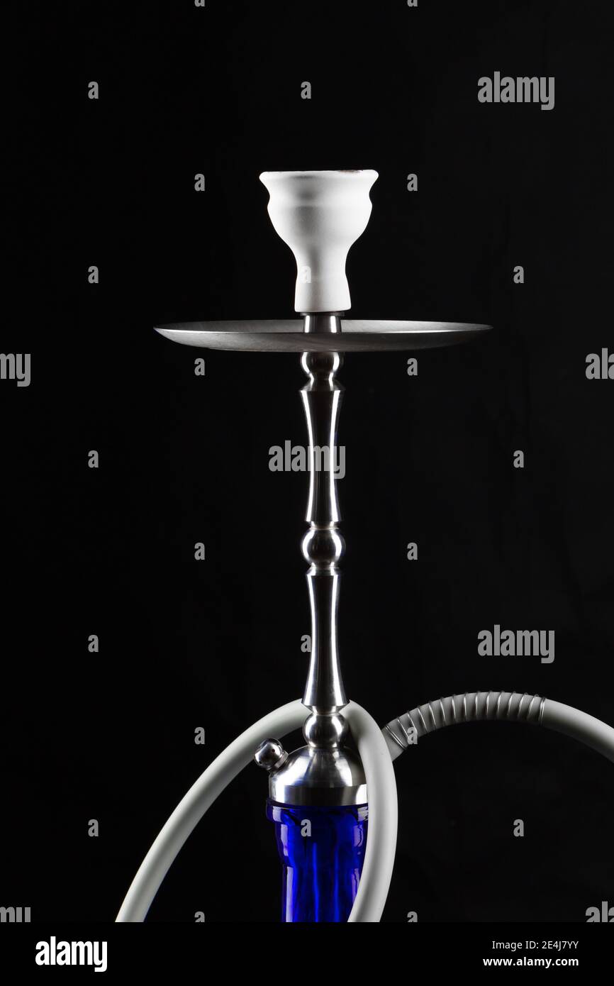 New hookah isolated on black background, copy space Stock Photo