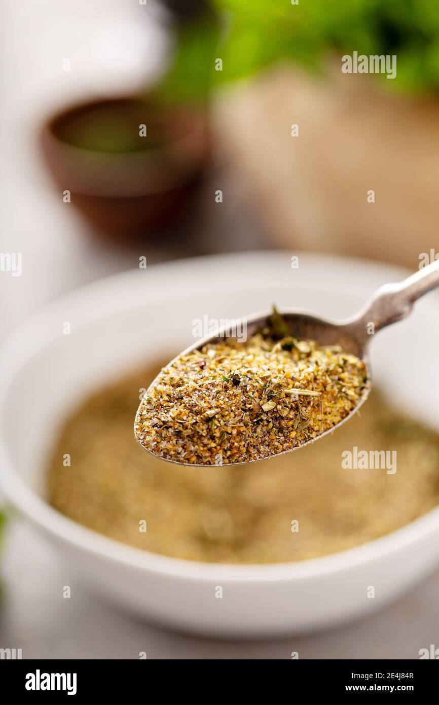 Homemade greek seasoning mix Stock Photo Alamy