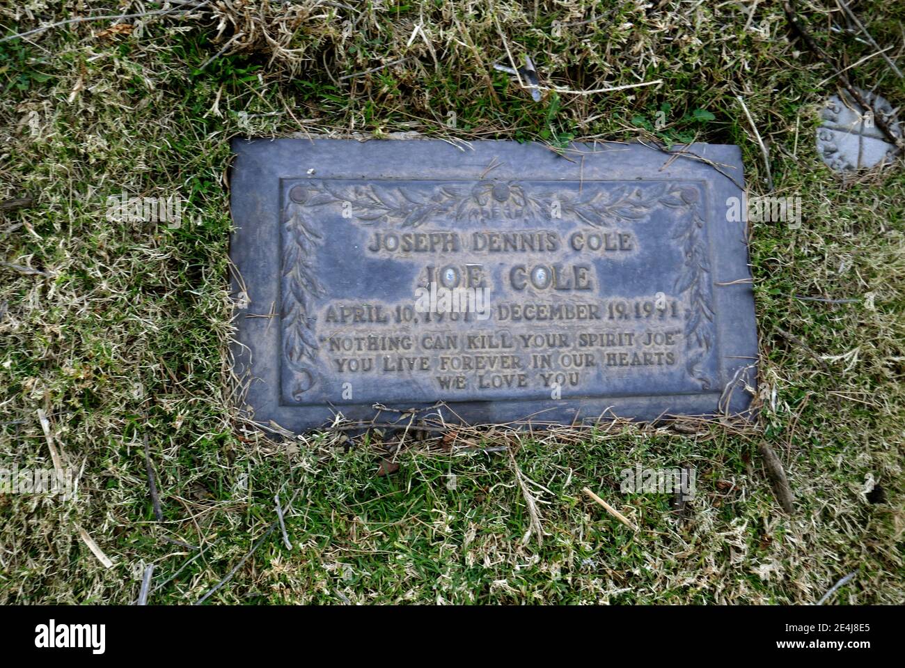 Los Angeles, California, USA 21st January 2021 A general view of atmosphere of actor Joseph Dennis Cole's Grave at Forest Lawn Memorial Park Hollywood Hills on January 21, 2021 in Los Angeles, California, USA. Photo by Barry King/Alamy Stock Photo Stock Photo