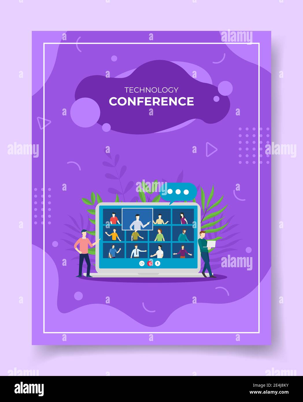 mobile conference video concept for template of banners, flyer, books cover, magazine vector illustration Stock Photo