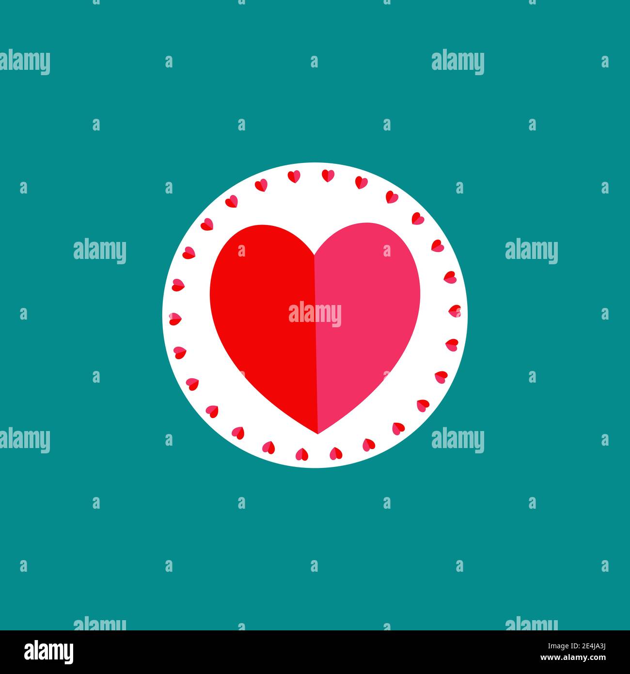 Heart Vector illustration on a green background Stock Vector