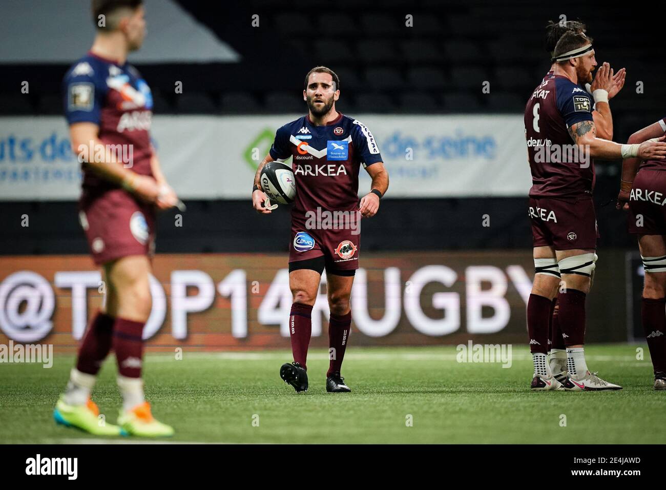 Maxime Lucu (UBB) during the rugby TOP 14 match between Racing 92 (R92) and  Union Bordeaux Begles (UBB) at the Paris La Defense Arena, in Nanterre,  France on January 23, 2021. Photo