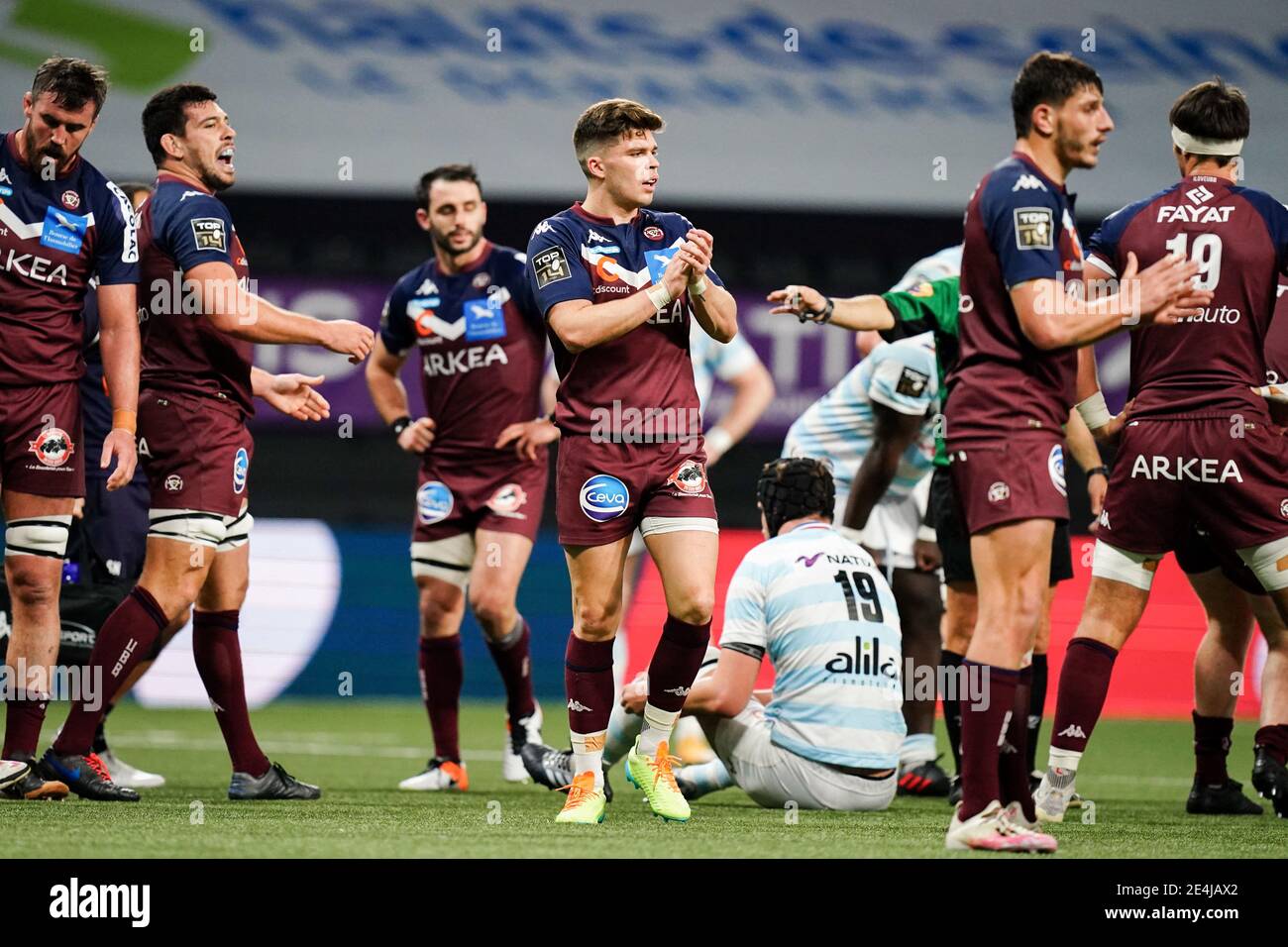 Matthieu Jalibert (UBB) during the rugby TOP 14 match between Racing 92  (R92) and Union Bordeaux Begles (UBB) at the Paris La Defense Arena, in  Nanterre, France on January 23, 2021. Photo