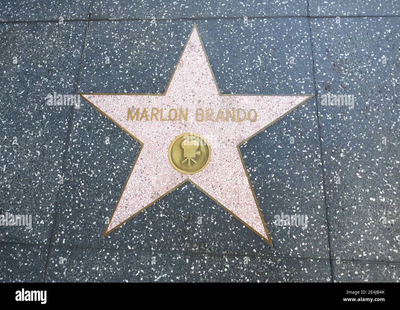 Los Angeles, California, USA 18th January 2021 A general view of atmosphere of actor Marlon Brando Star on Walk of Fame during Coronavirus Covid-19 Pandemic on January 18, 2021 in Los Angeles, California, USA. Photo by Barry King/Alamy Stock Photo Stock Photo