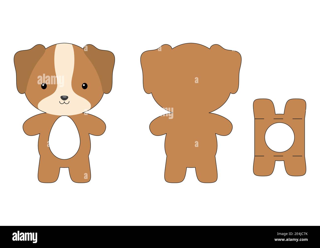 Cute die cut dog chocolate egg holder template. Retail paper box for ...