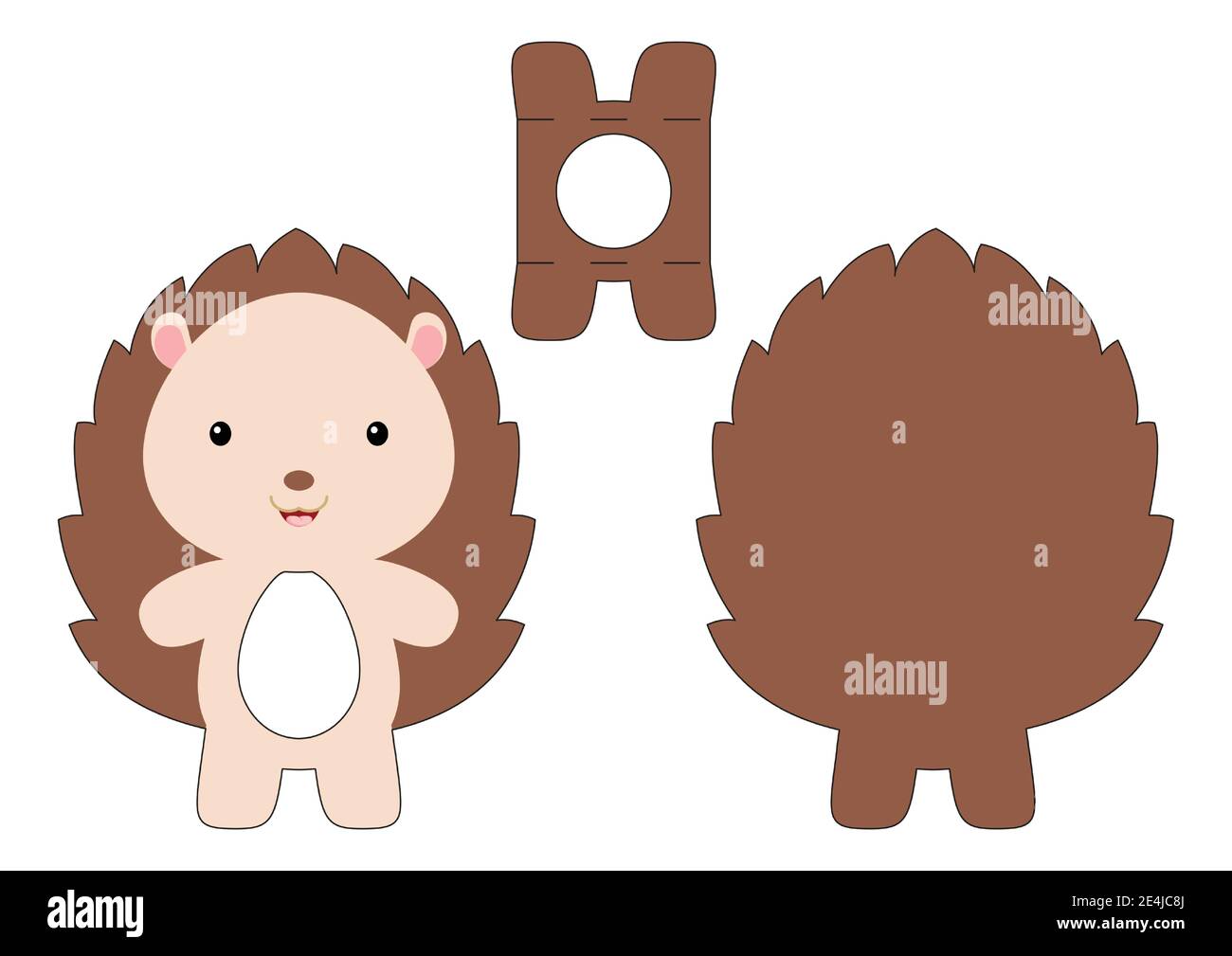 Cute die cut hedgehog chocolate egg holder template. Retail paper box