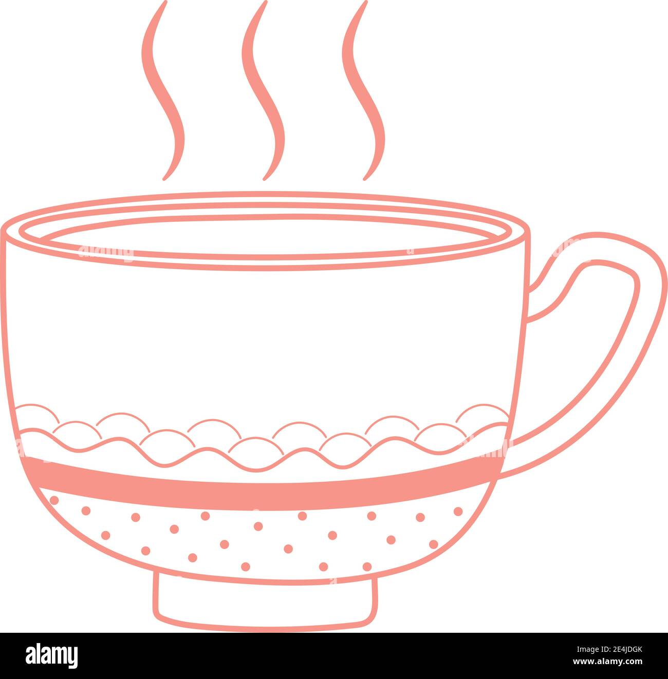 cup of fresh tea or coffee icon line style vector illustration Stock ...