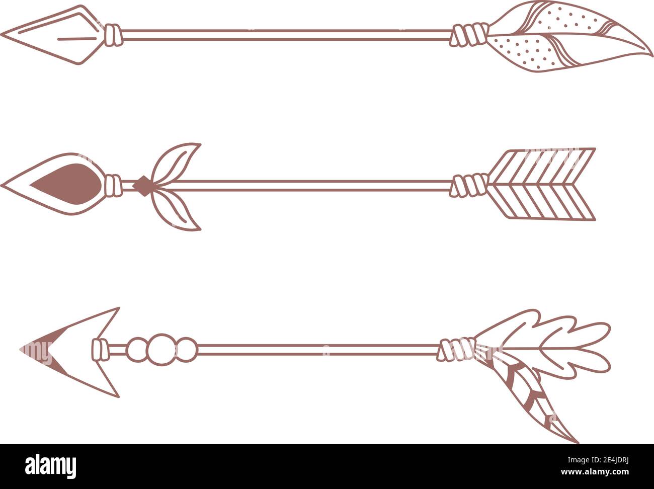 native arrows boho and tribal hand drawn style vector illustration ...