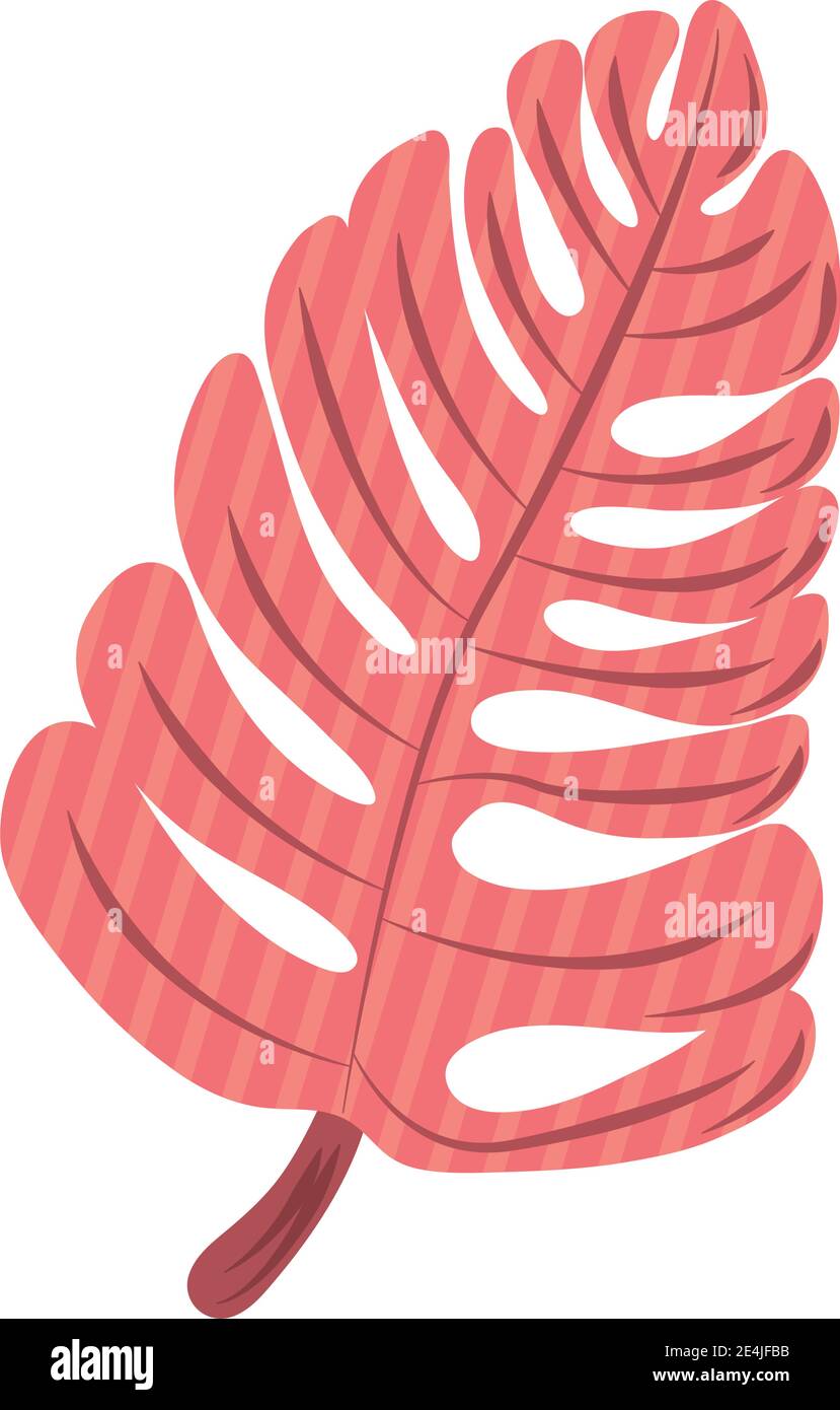 tropical leaf foliage flora nature icon flat design vector illustration ...