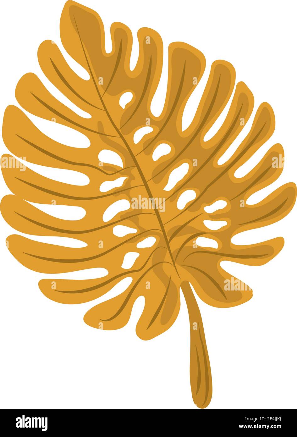 tropical leaf foliage palm icon flat design vector illustration Stock ...