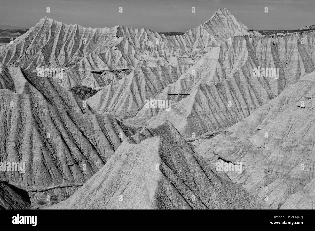 Eroded landscape of Bardenas Reales desert, Spain Stock Photo