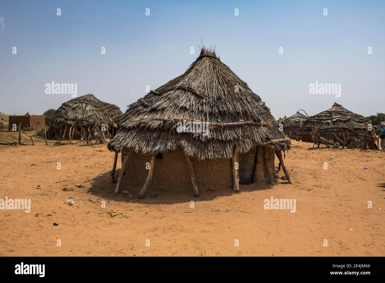 Traditional mud huts, Hausa village, south-Niger, Niger Stock Photo