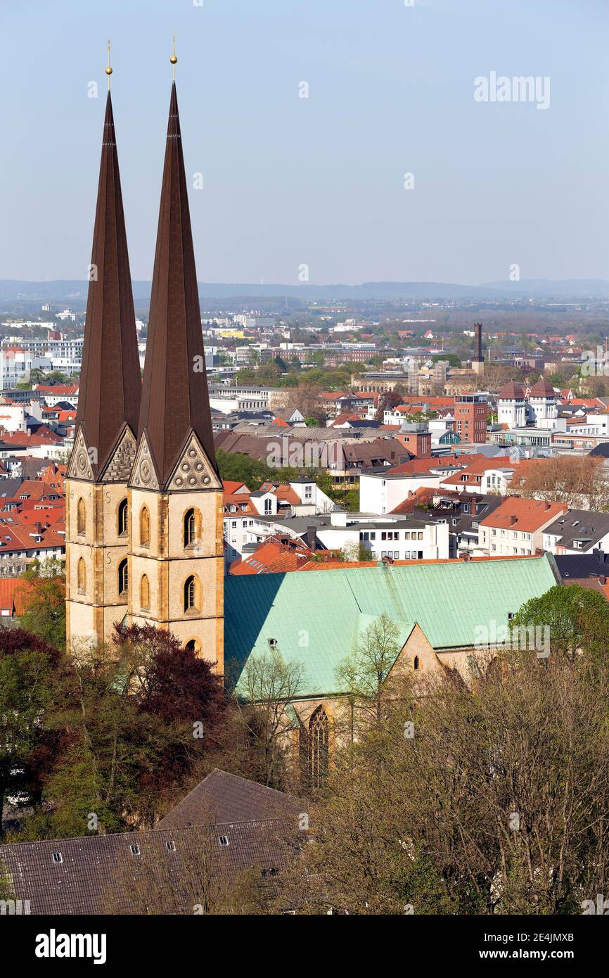 Neustadt St. Mary's Church with city view, Bielefeld, East Westphalia, North Rhine-Westphalia, Germany Stock Photo