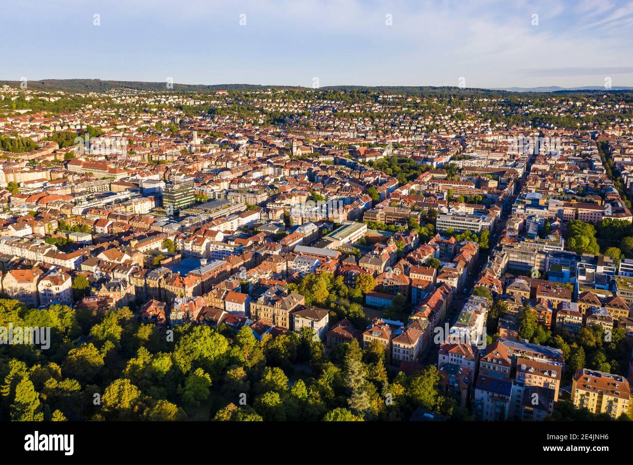 Germany, Baden-Wurttemberg, Stuttgart, Aerial view of residential city ...