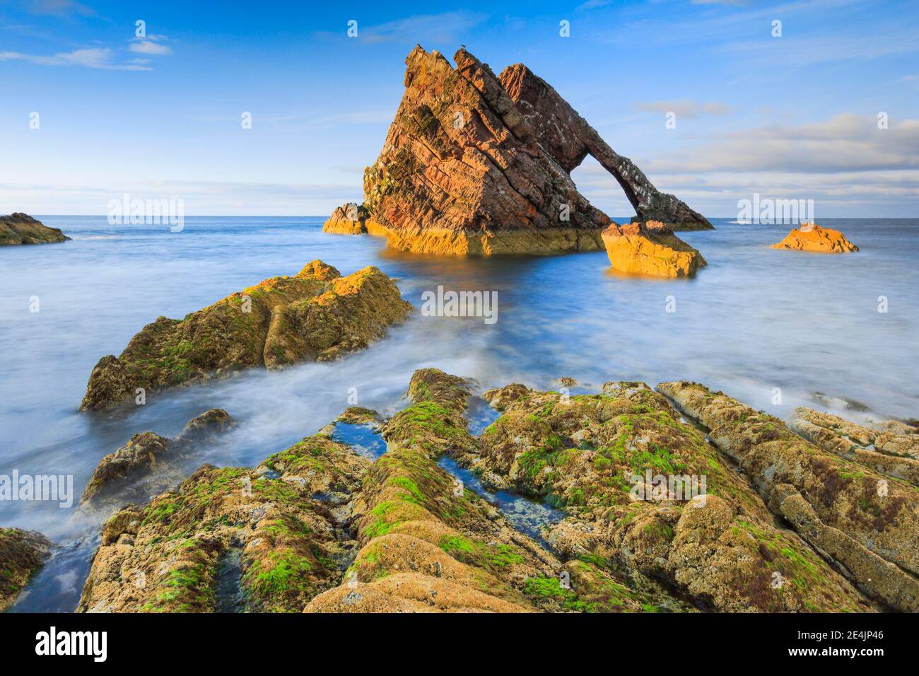 Rock arch on Scottish coast, Scotland, Great Britain Stock Photo