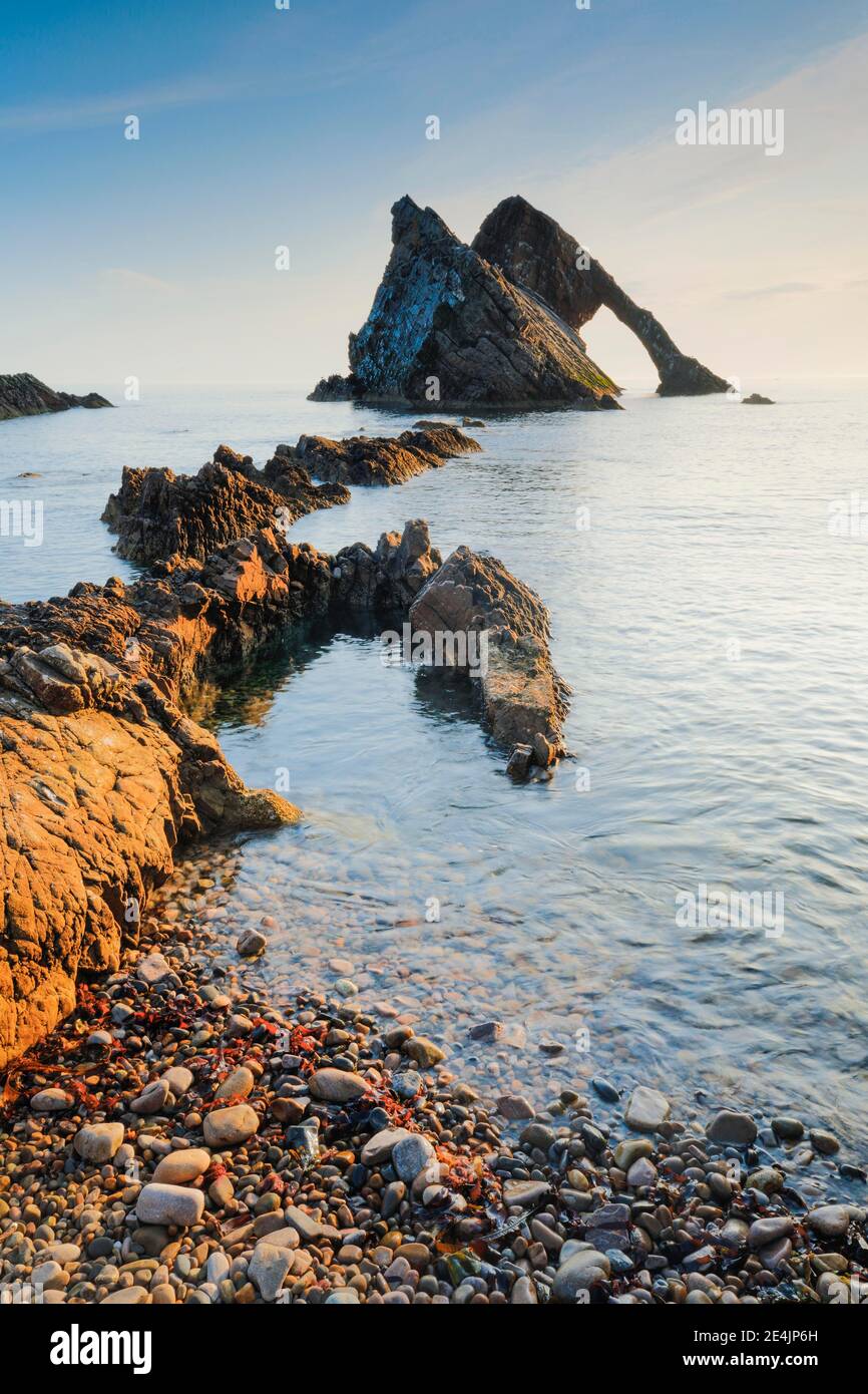 Bow Fiddle Rock, Scotland Stock Photo