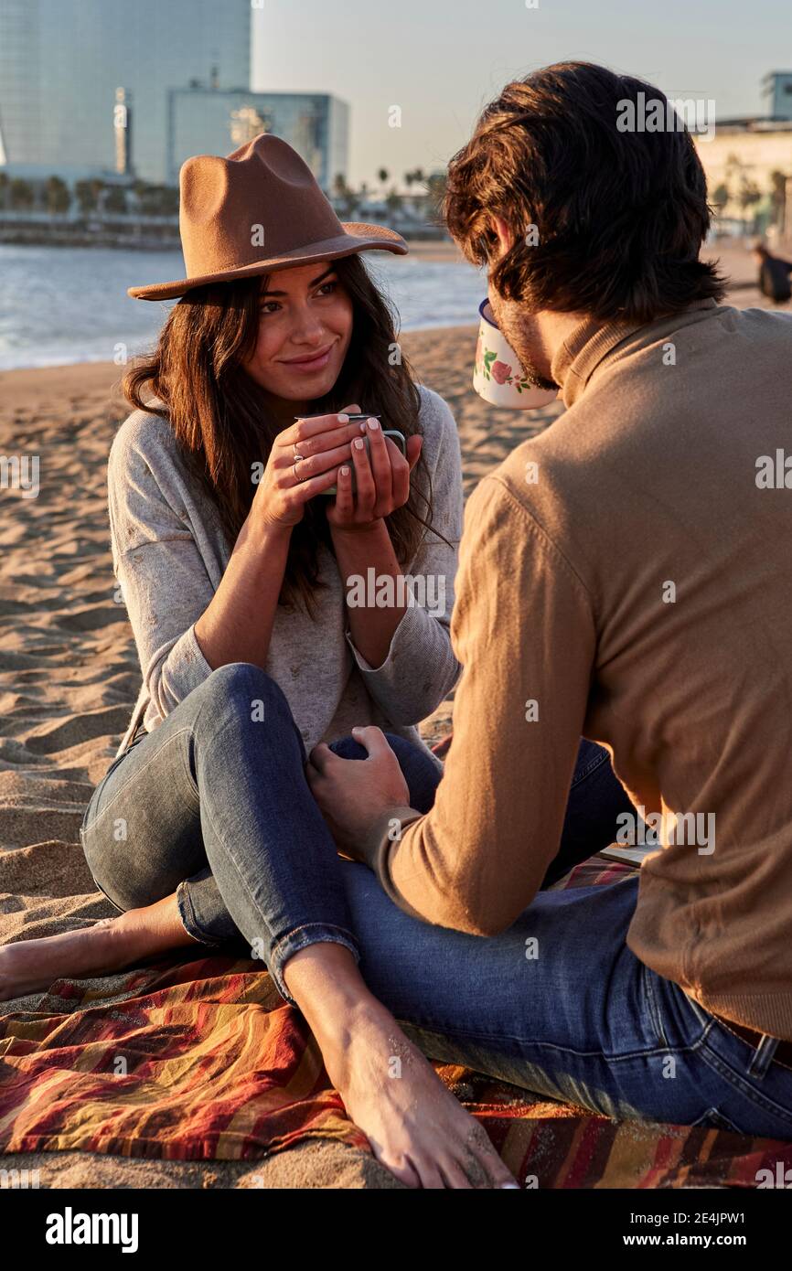 Woman sitting man rear hi-res stock photography and images - Alamy