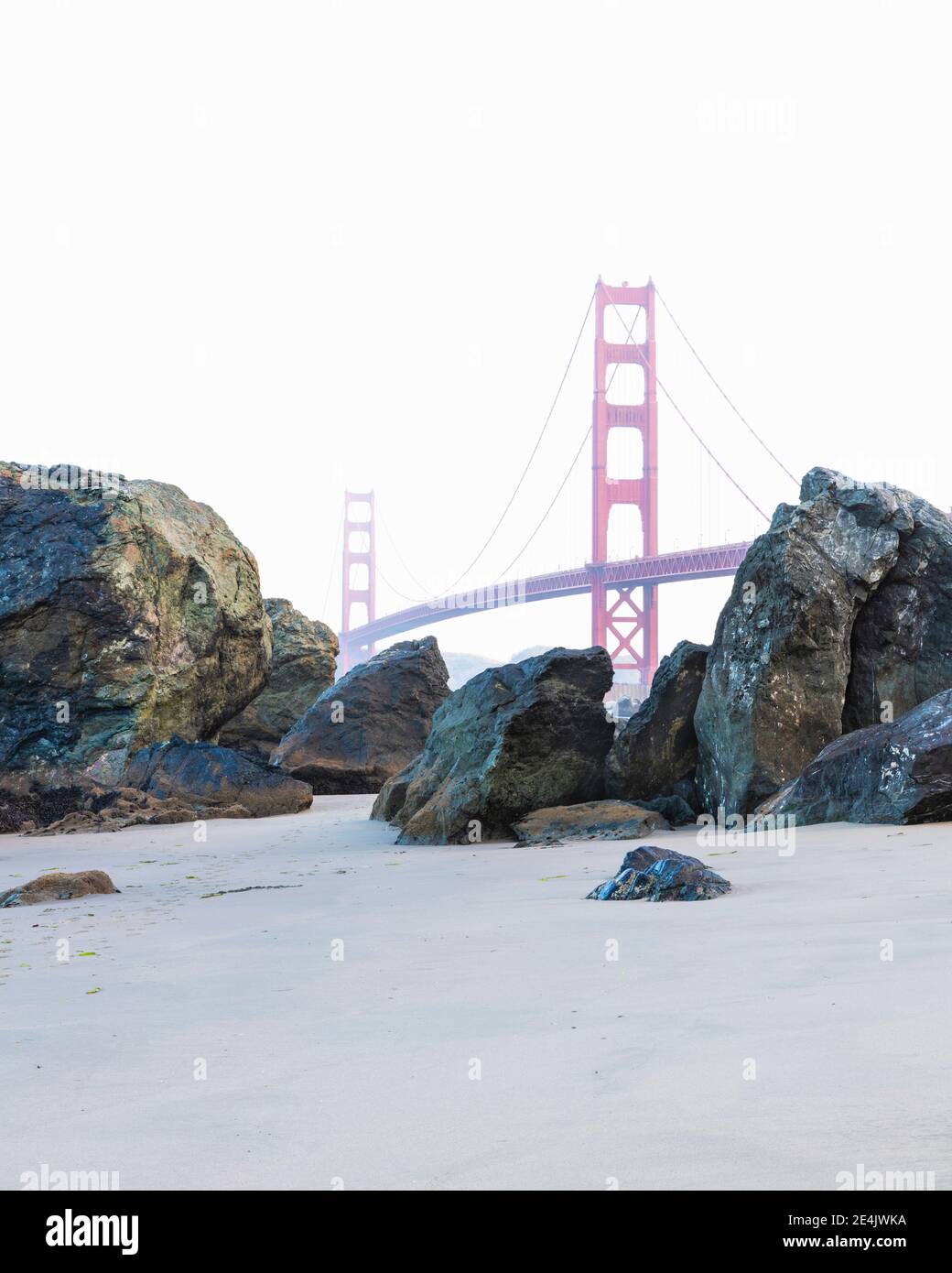 Rock against golden gate bridge san francisco hi-res stock photography ...