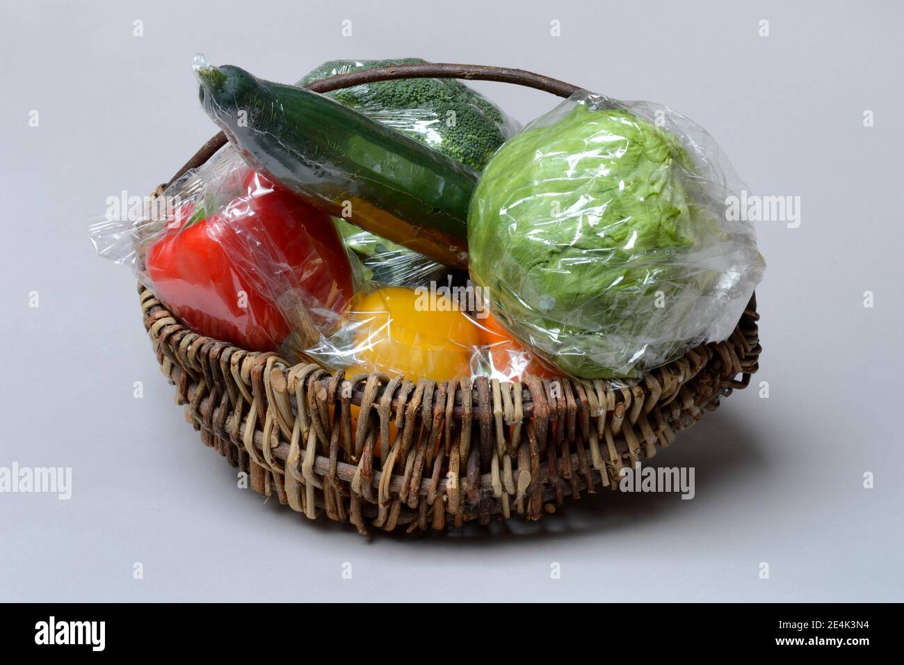 Vegetables in plastic packaging, cucumber Stock Photo Alamy