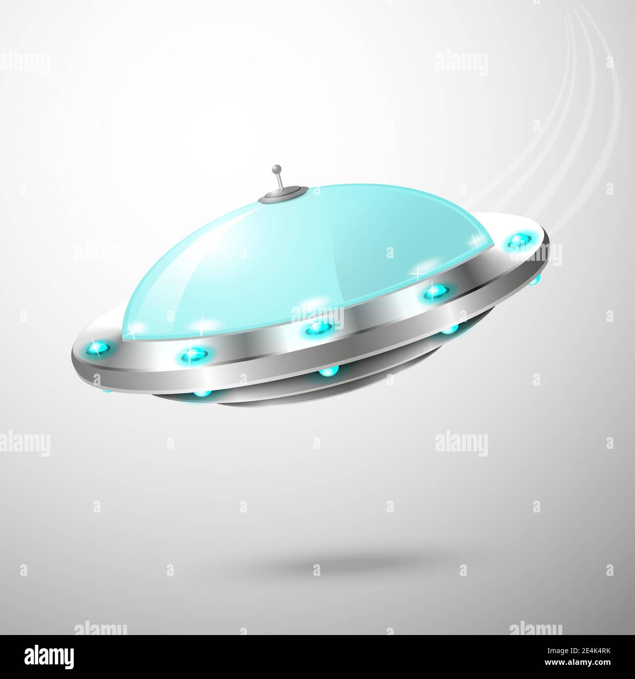Flying ufo emblem or print vector illustration Stock Vector Image & Art ...