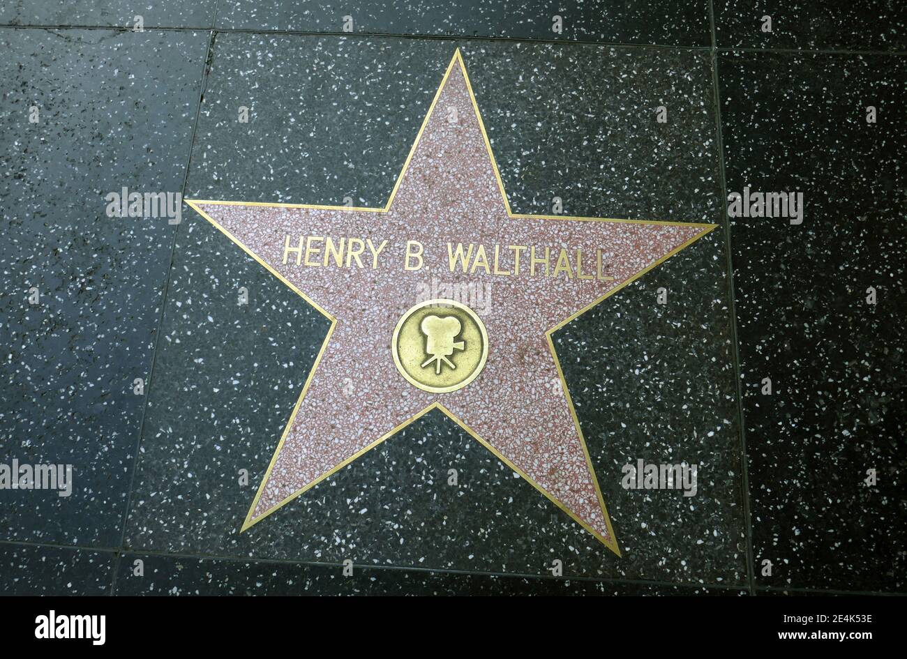 Los Angeles, California, USA 20th January 2021 A general view of atmosphere of actor Henry B. Walthall Star on Walk of Fame during Coronavirus Covid-19 Pandemic on January 20, 2021 in Los Angeles, California, USA. Photo by Barry King/Alamy Stock Photo Stock Photo