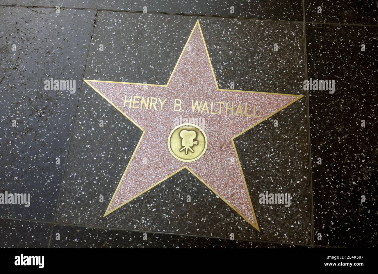 Los Angeles, California, USA 20th January 2021 A general view of atmosphere of actor Henry B. Walthall Star on Walk of Fame during Coronavirus Covid-19 Pandemic on January 20, 2021 in Los Angeles, California, USA. Photo by Barry King/Alamy Stock Photo Stock Photo
