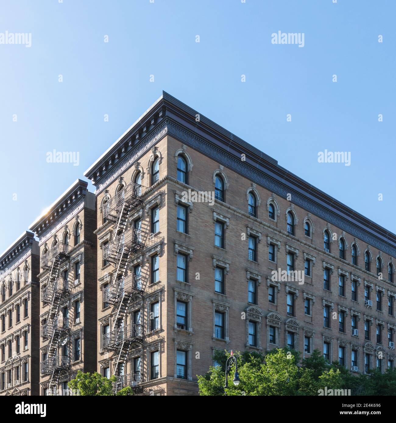 USA, New York, New York City, Apartment building exterior in Harlem Stock Photo
