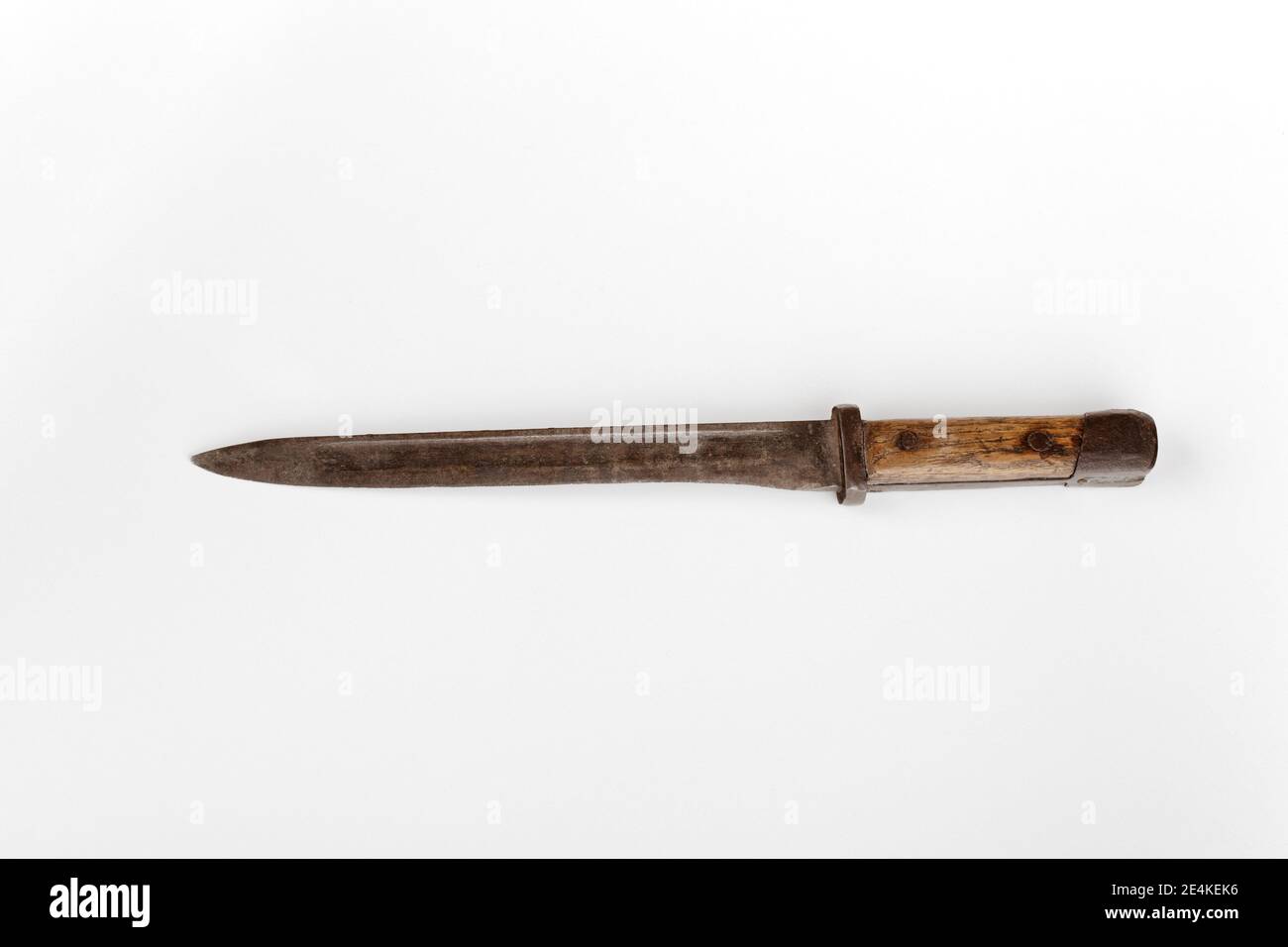 Old military bayonet weapon  isolated on white background Stock Photo
