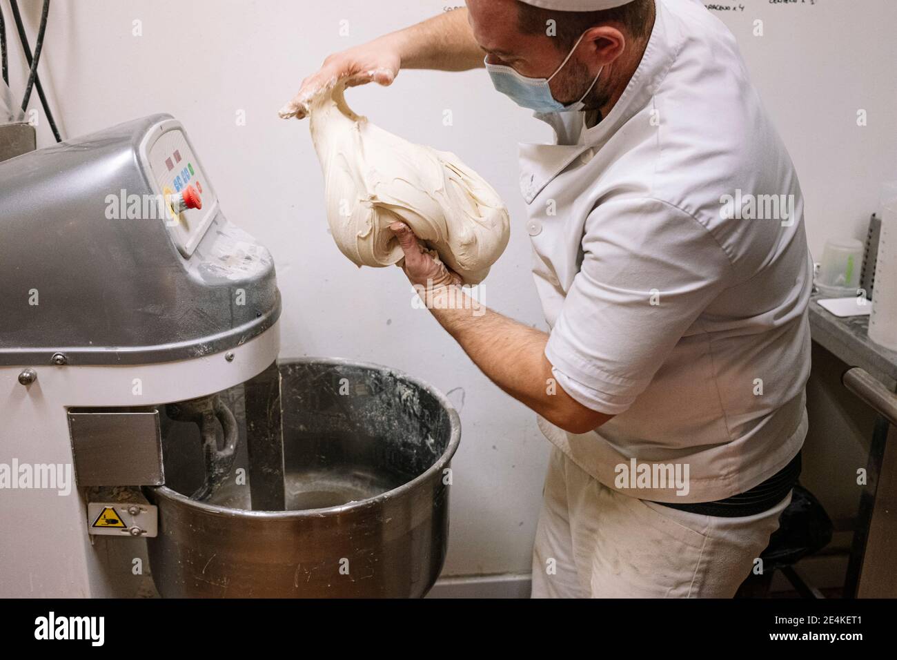 Making Dough For Bread In A Kneader In A Bakery Stock Photo - Download  Image Now - Dough, Bread, Electric Mixer - iStock
