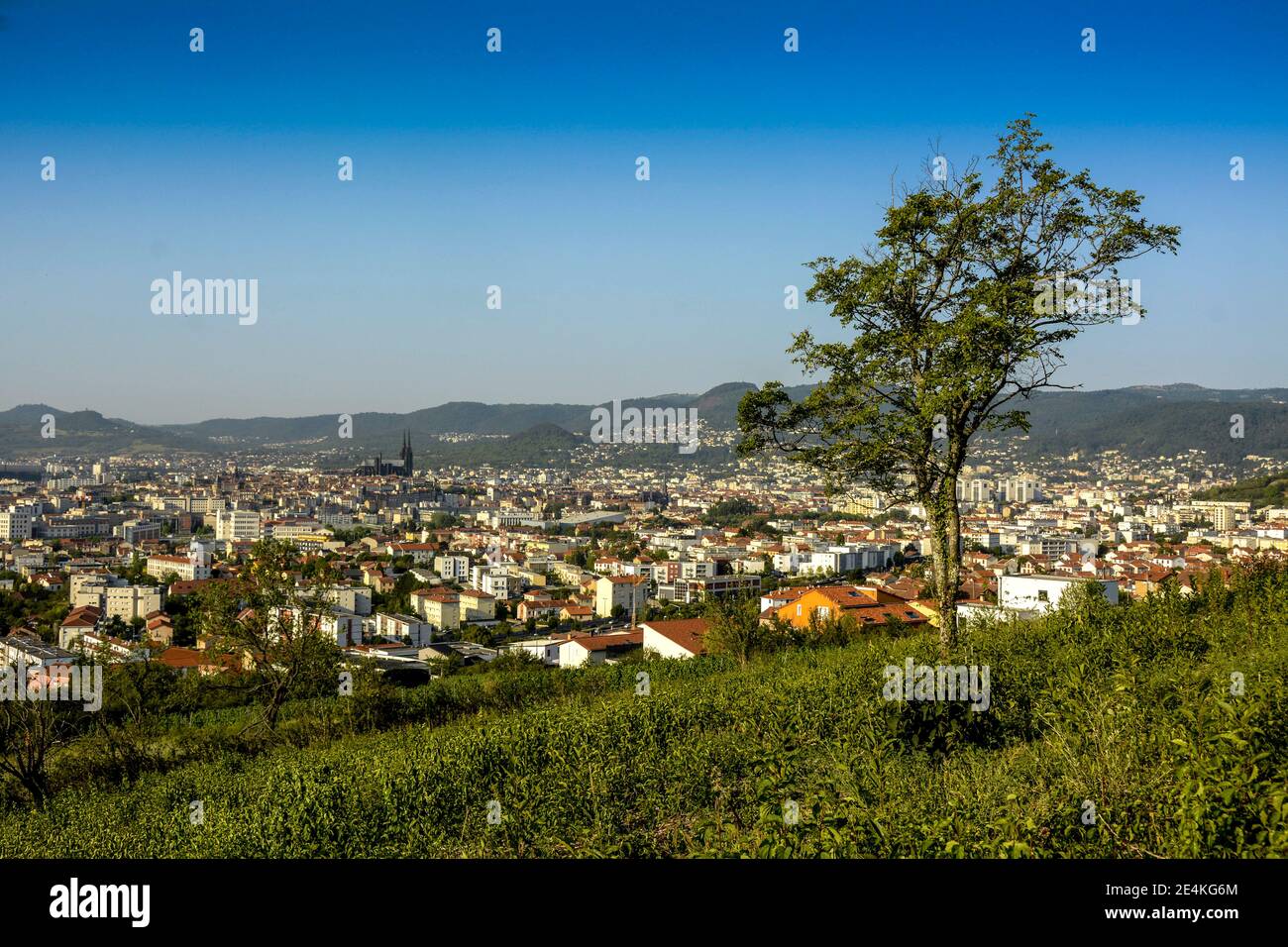 View of Clermont-Ferrand city, Puy de Dome department, Auvergne-Rhone ...