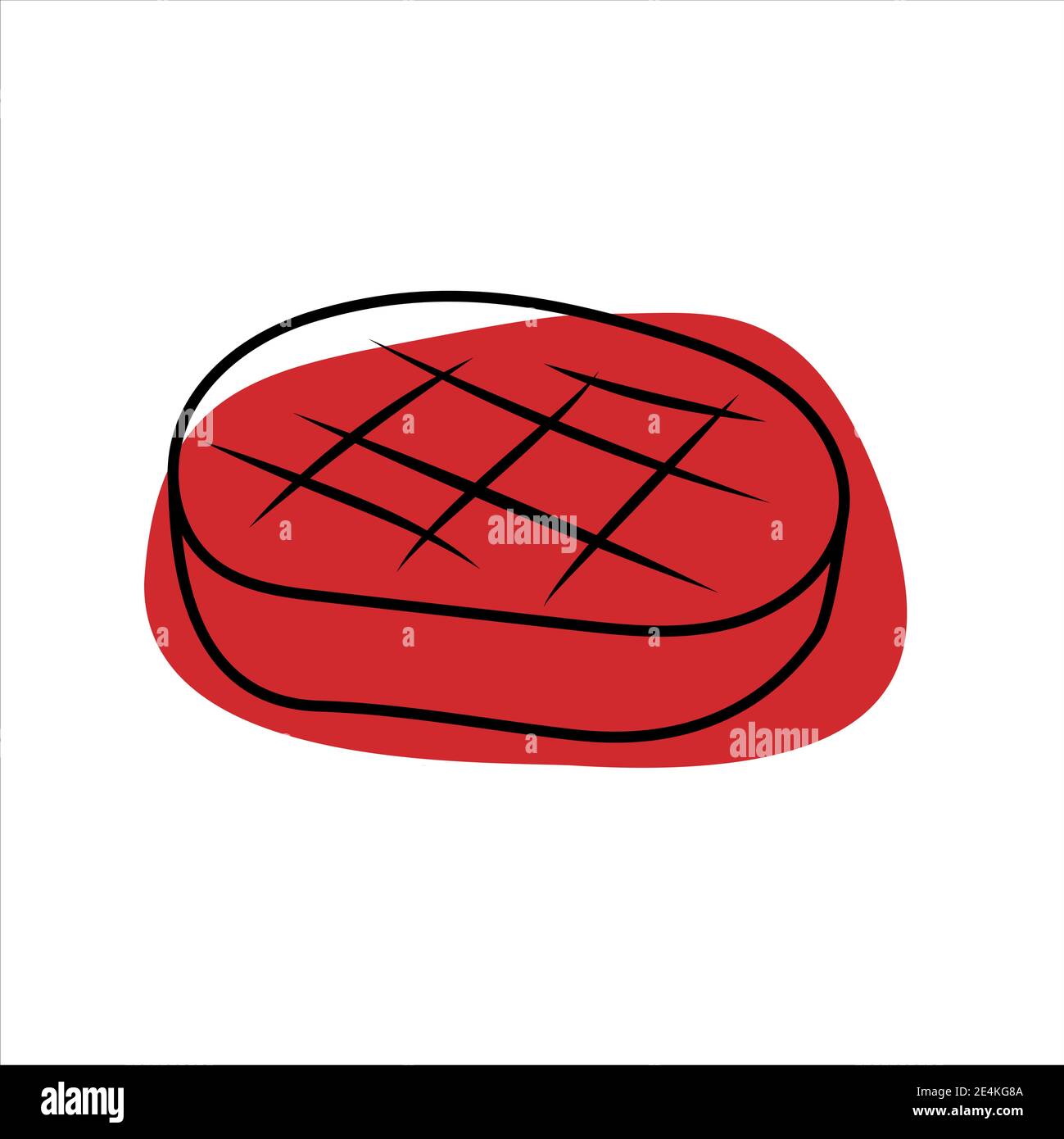 Steak doodle icon for web and kitchen decor Stock Vector