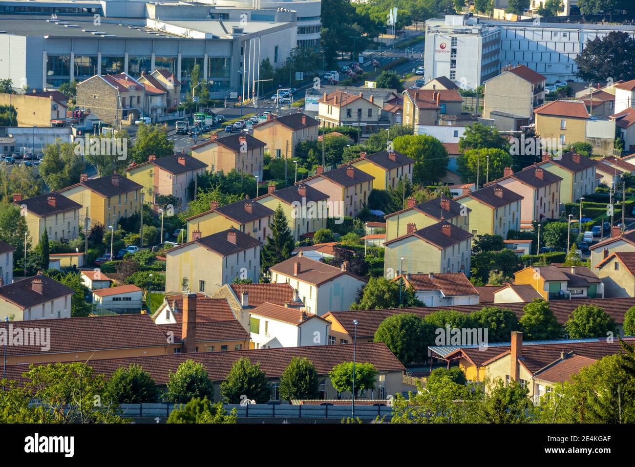 Citées Michelin, houses built by the Michelin company to house the working class population. Clermont Ferrand. Puy de Dome. Auvergne. France Stock Photo