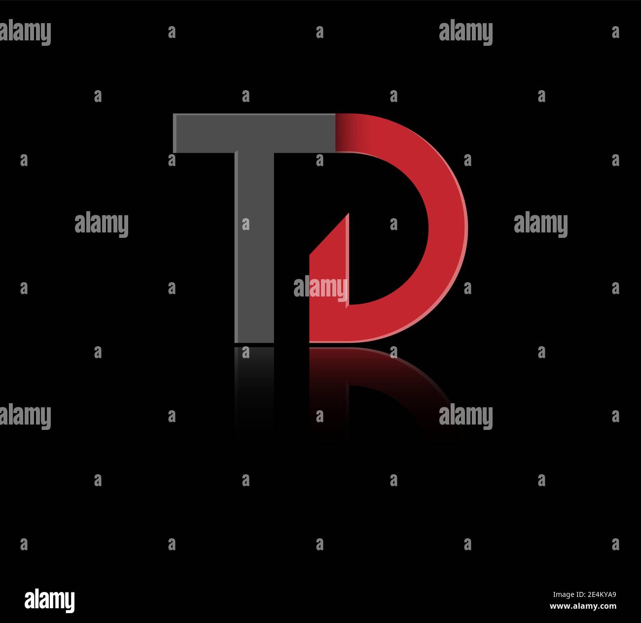 Stylized lowercase letters T and D in red and black connected by a ...