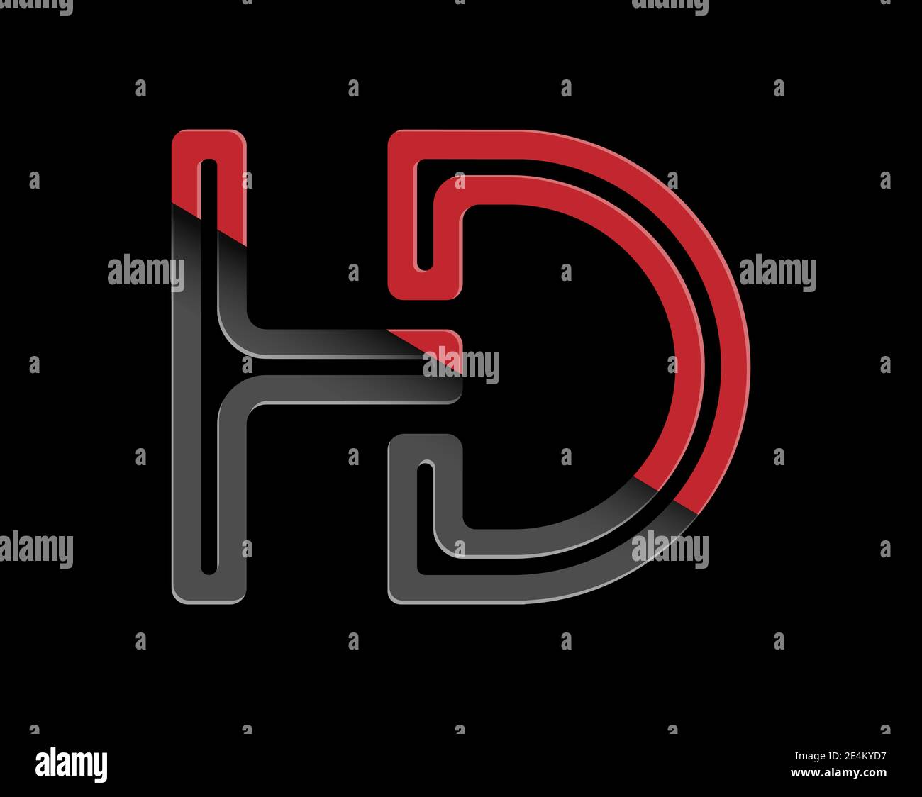 Stylized lowercase letters H and D in red and black connected by a ...