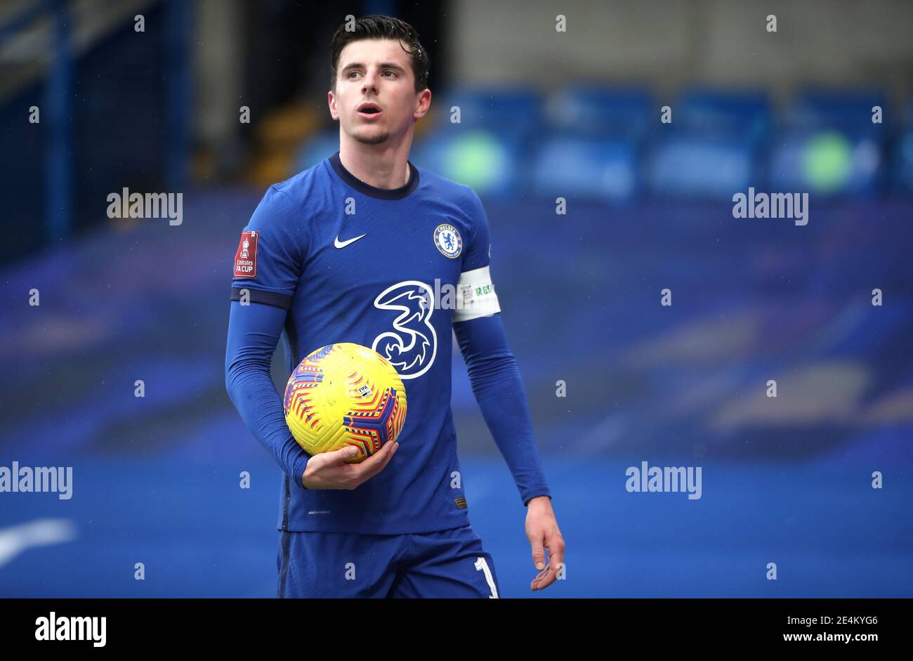 Chelsea S Mason Mount With The Ball During The Emirates Fa Cup Fourth Round Match At Stamford Bridge London Picture Date Sunday January 24 2021 Stock Photo Alamy