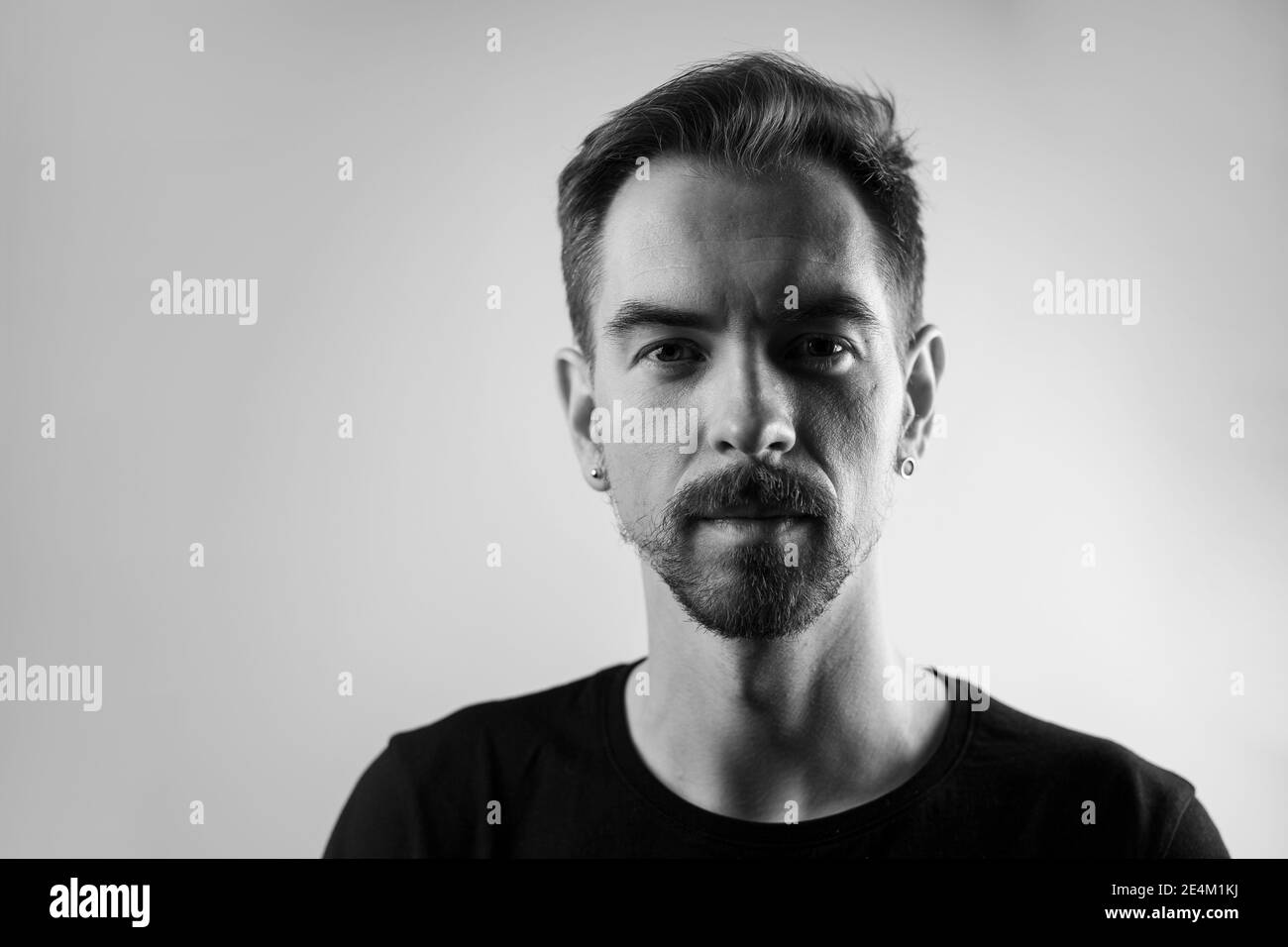 Portrait of a sad man. Black and white Stock Photo - Alamy