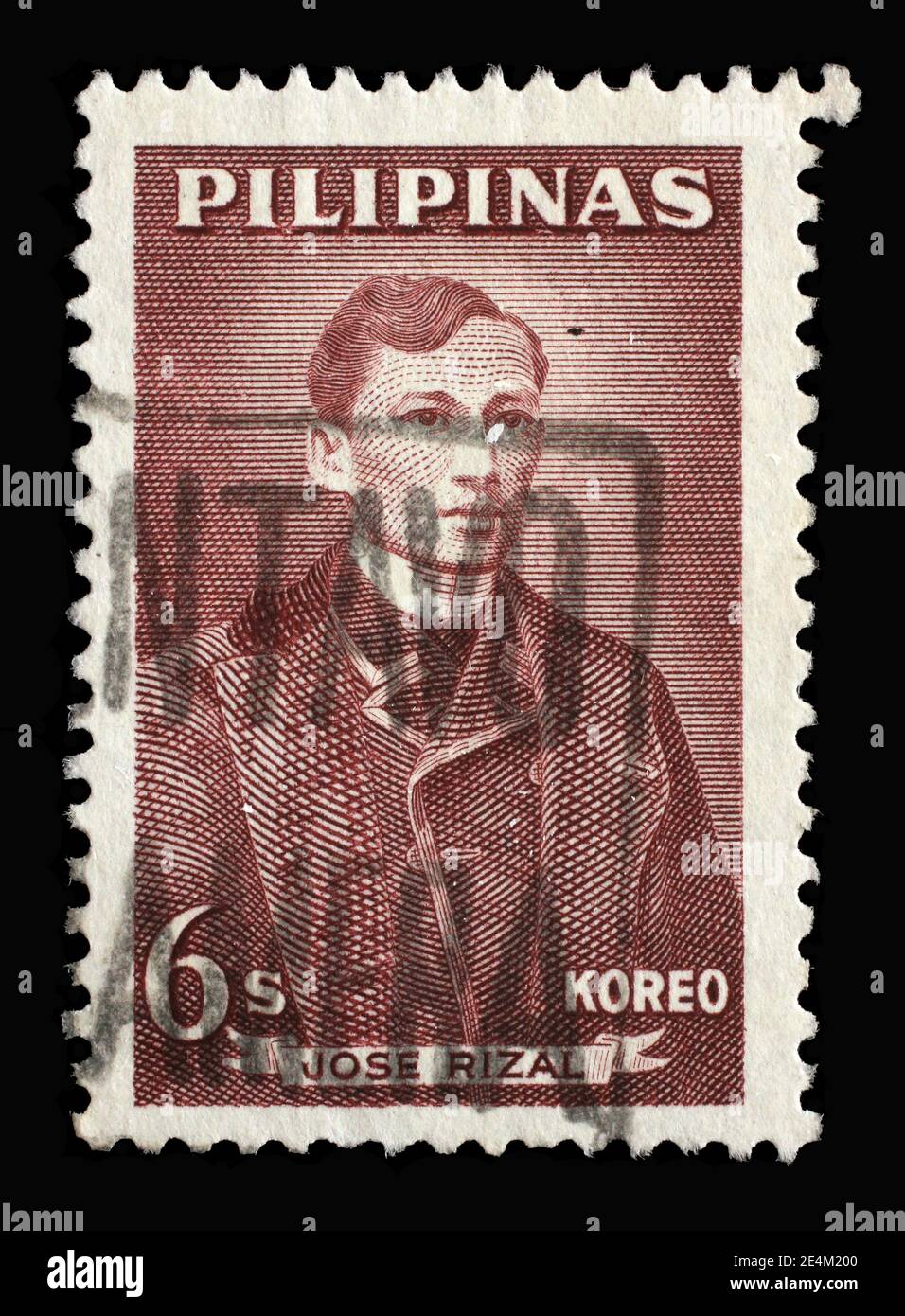 Stamp printed in Philippines shows Jose Rizal (1861-1896), circa 1962 Stock Photo