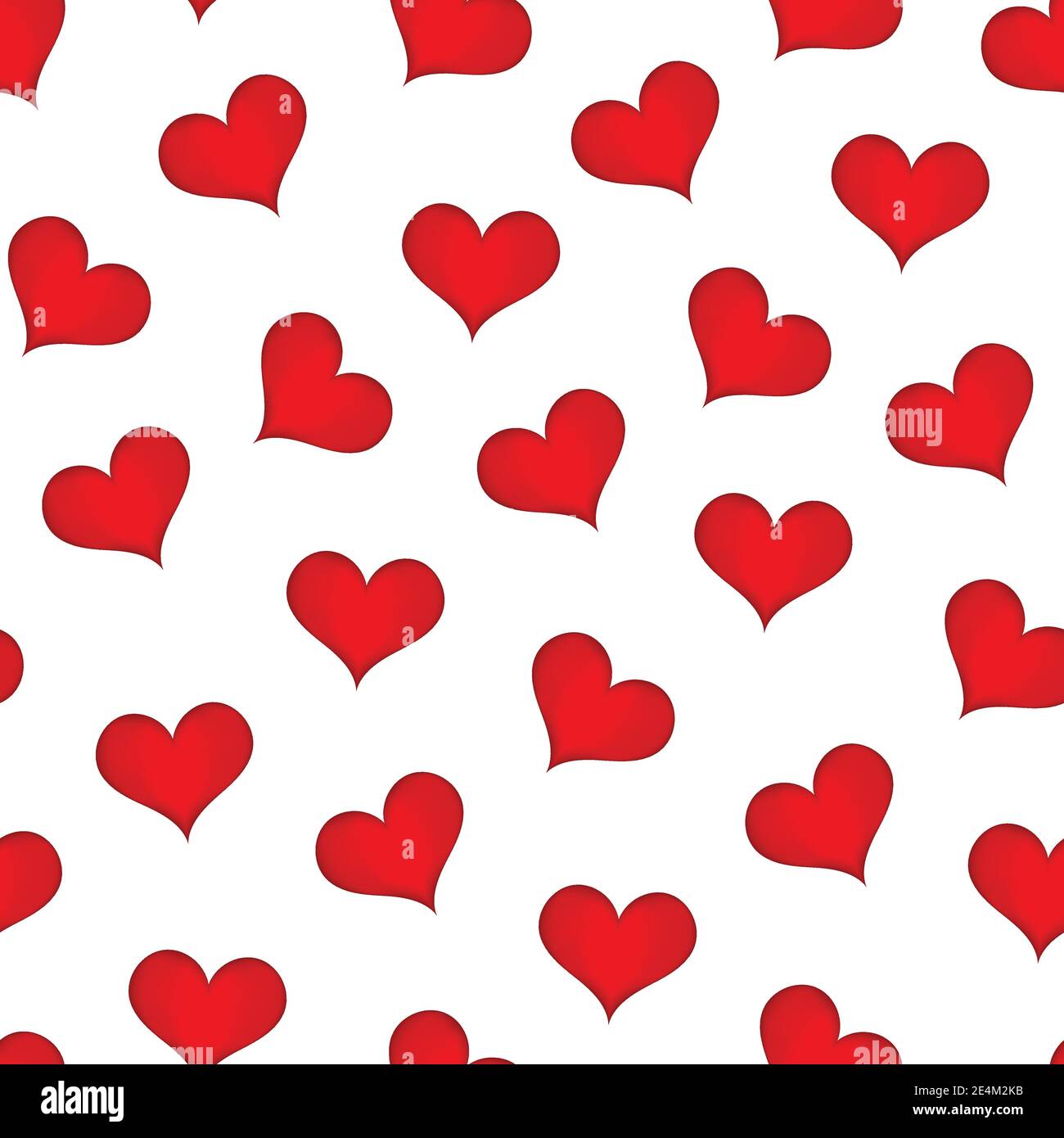 Red heart romantic seamless pattern. Stock Vector