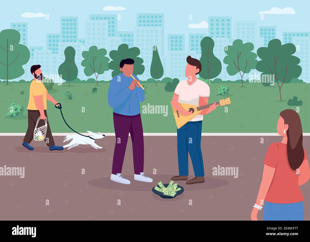 Folk singer busking Stock Vector Images - Alamy