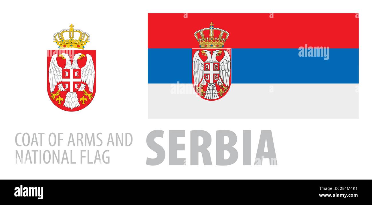 Vojvodina official national flag and coat of arms, Serbia, vector  illustration Stock Vector Image & Art - Alamy