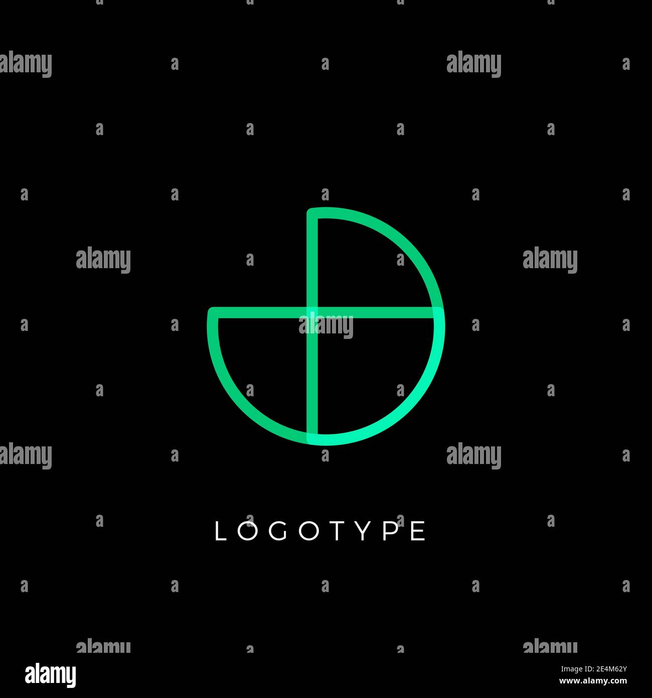 Geometric shape letter J, line monogram, decorative logo concept