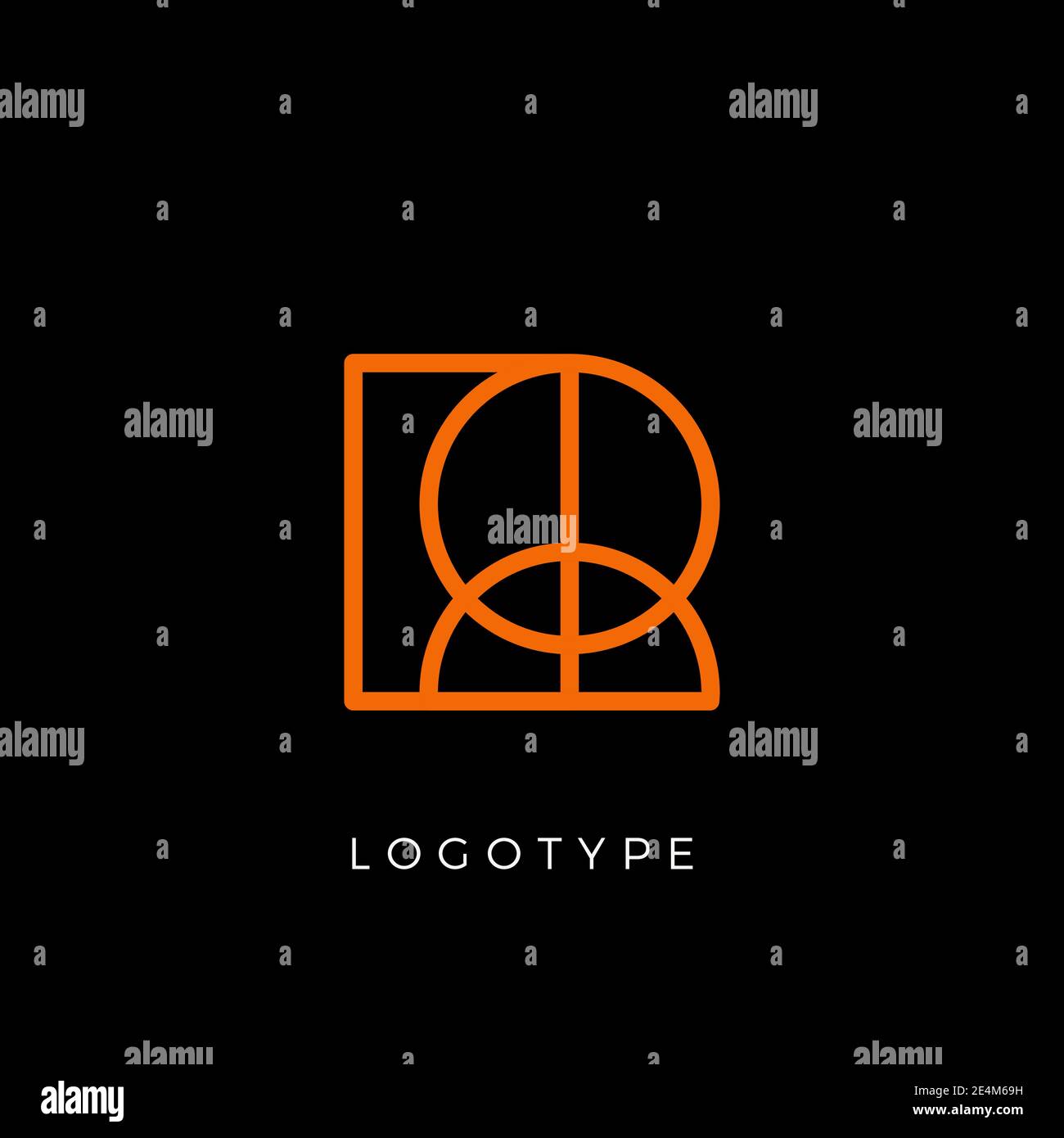 Geometric shape letter R, line monogram, decorative logo concept ...