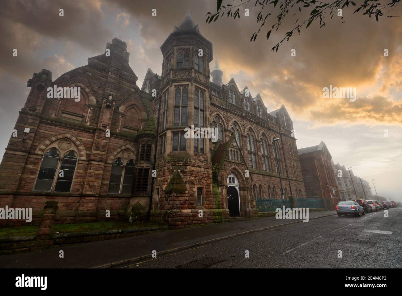 The old College of Art Annexe building in Green Lane, Derby, England, United Kingdom. Built in Gothic style in 1876 and was part of the University Stock Photo