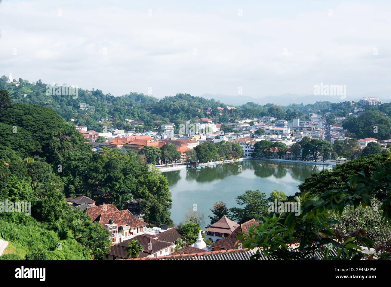 Aerial view of Kandy, a beautiful city at Sri Lanka with buildings, a ...