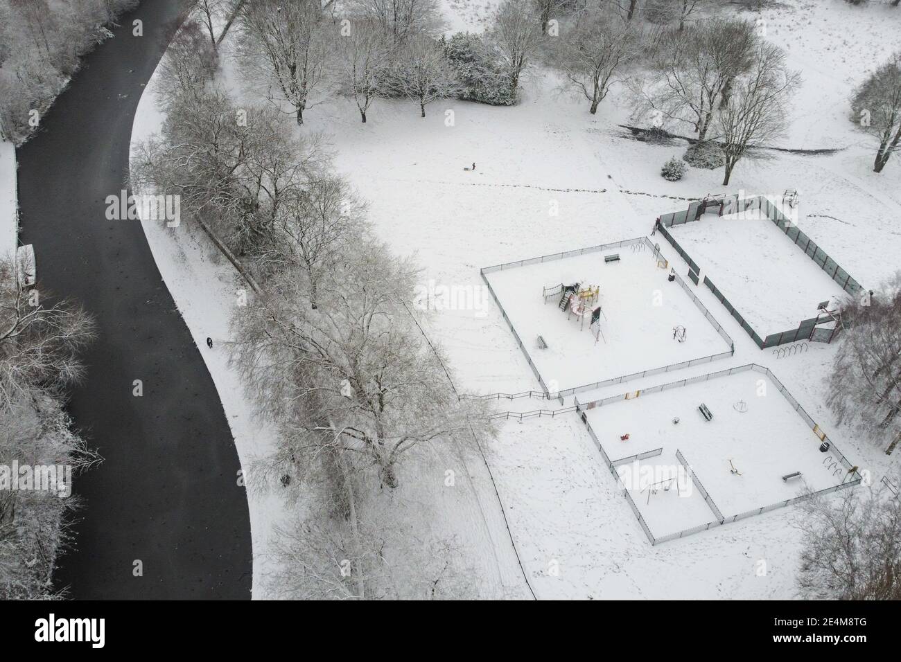 Birmingham UK 24th Jan 2021 Heavy Snow Hit Birmingham Today 
