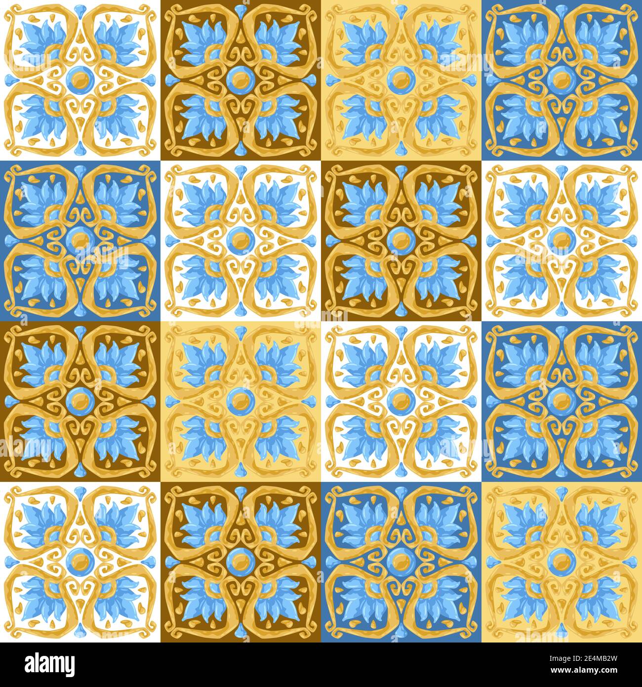 Ceramic tile pattern with flowers Stock Vector Image & Art Alamy